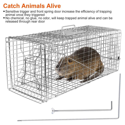 Humane Catch Release Live Animal Collapsible Galvanized Wire Trap Cage DailySale