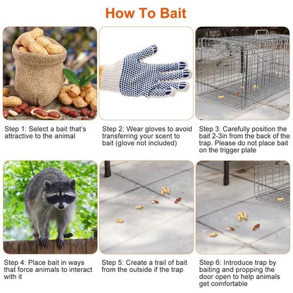 Humane Catch Release Live Animal Collapsible Galvanized Wire Trap Cage DailySale