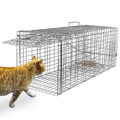 Humane Catch Release Live Animal Collapsible Galvanized Wire Trap Cage DailySale