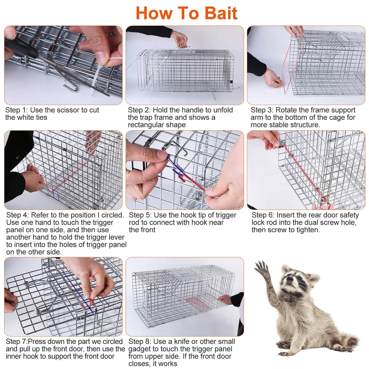Humane Catch Release Live Animal Collapsible Galvanized Wire Trap Cage DailySale