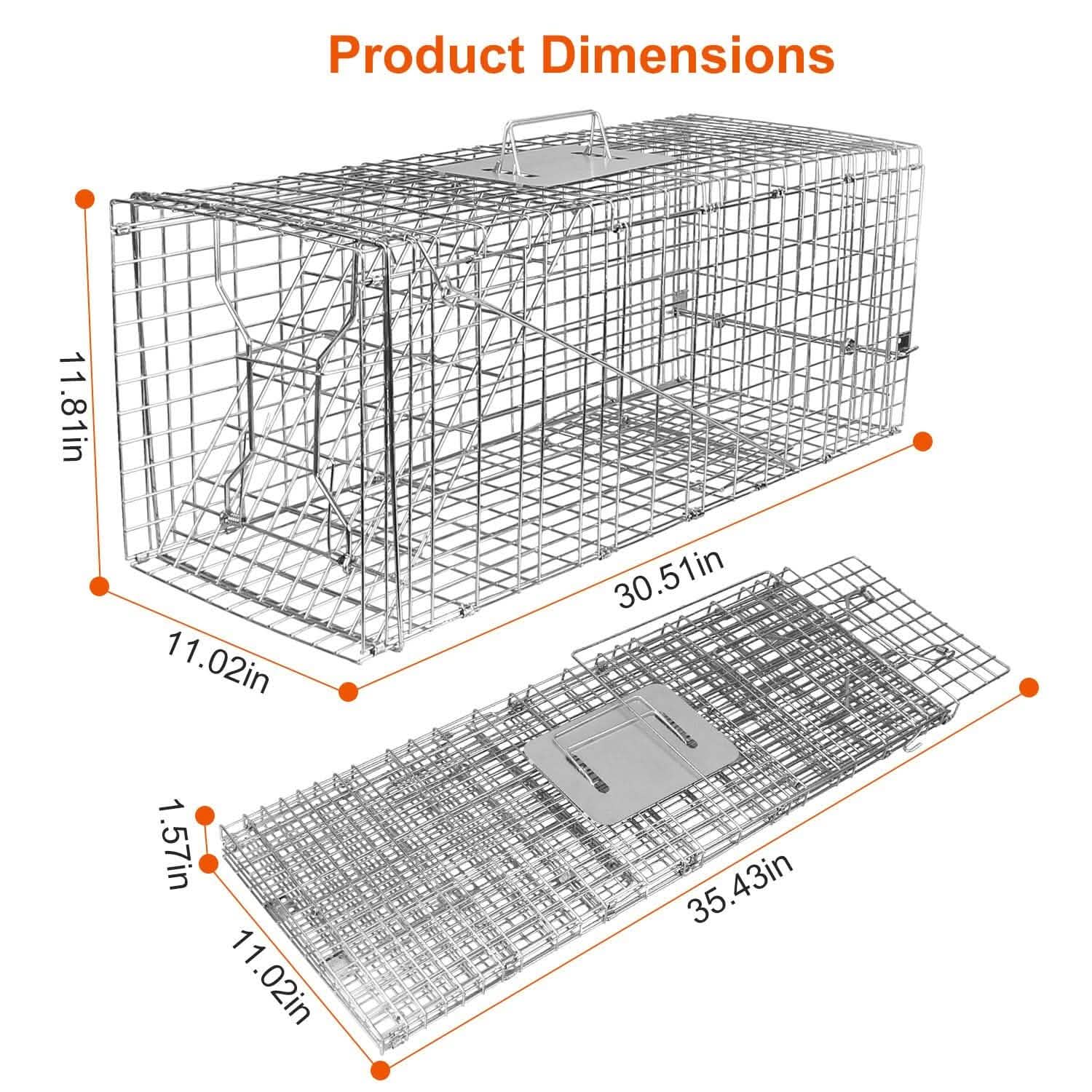 Humane Catch Release Live Animal Collapsible Galvanized Wire Trap Cage DailySale