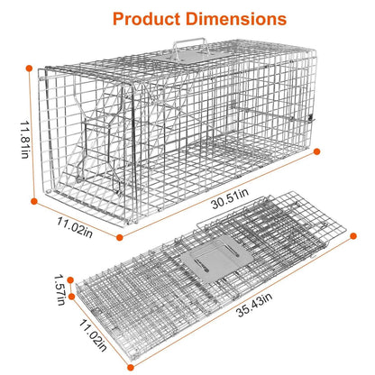 Humane Catch Release Live Animal Collapsible Galvanized Wire Trap Cage DailySale