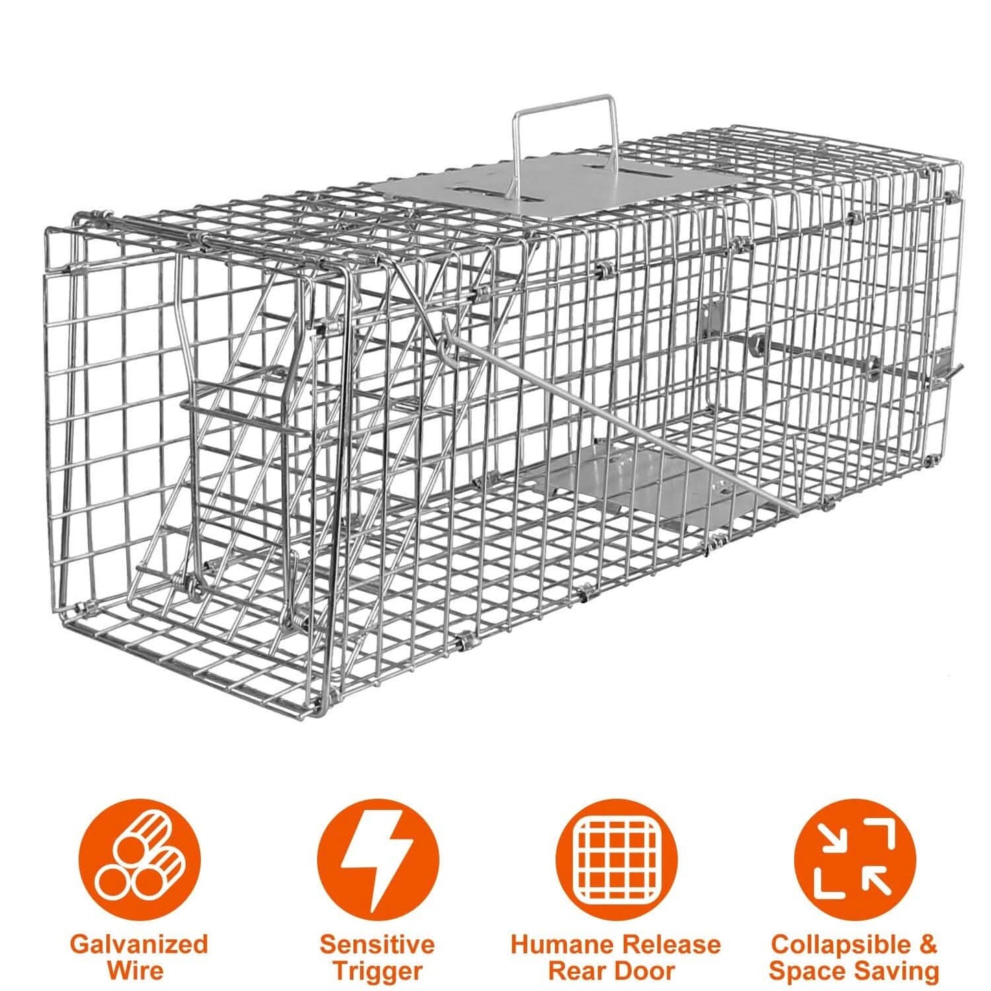 Humane Live Animal Rodent Cage Collapsible Galvanized Wire DailySale