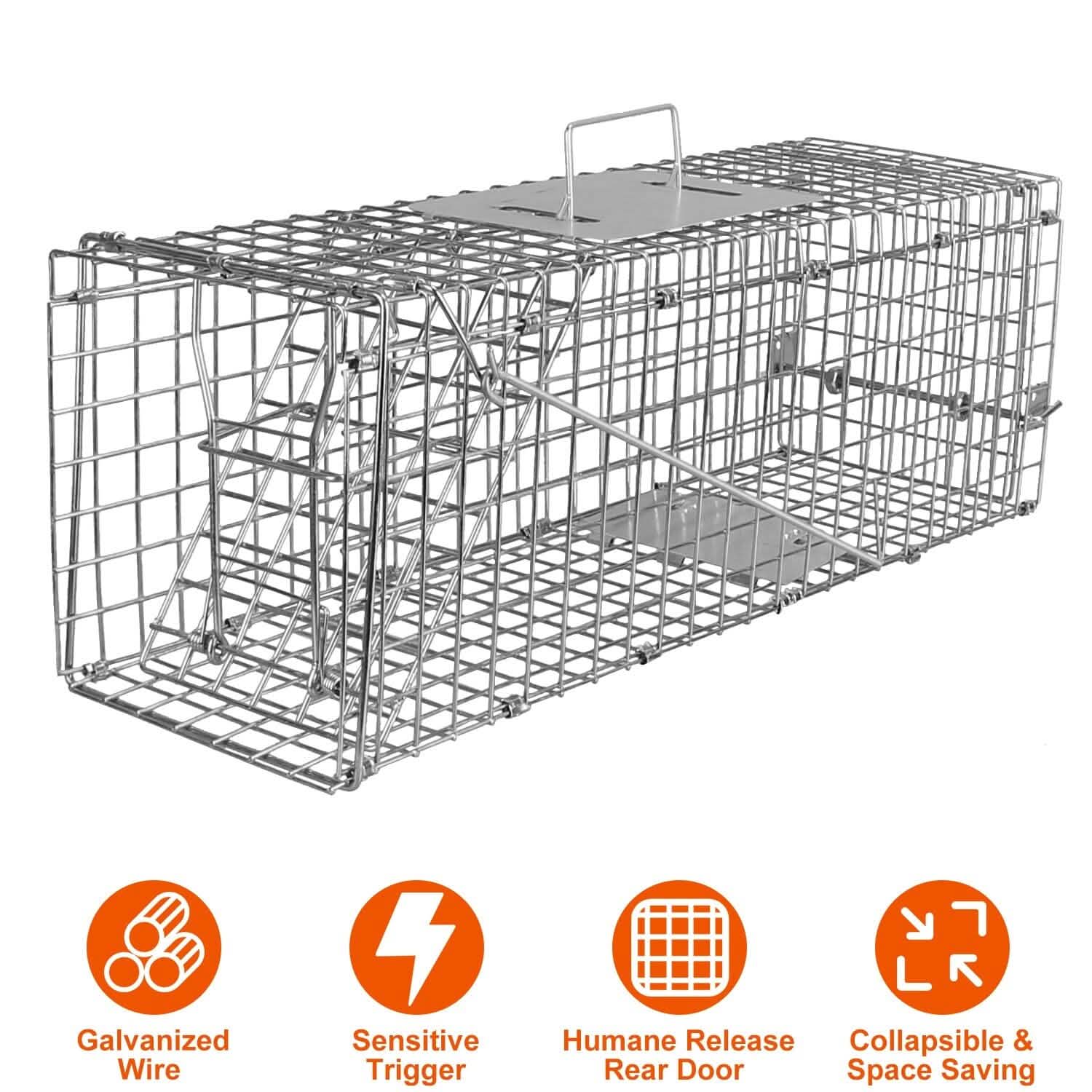 Humane Live Animal Rodent Cage Collapsible Galvanized Wire DailySale