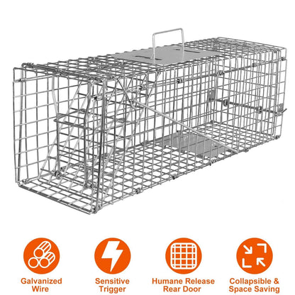 Humane Live Animal Rodent Cage Collapsible Galvanized Wire DailySale