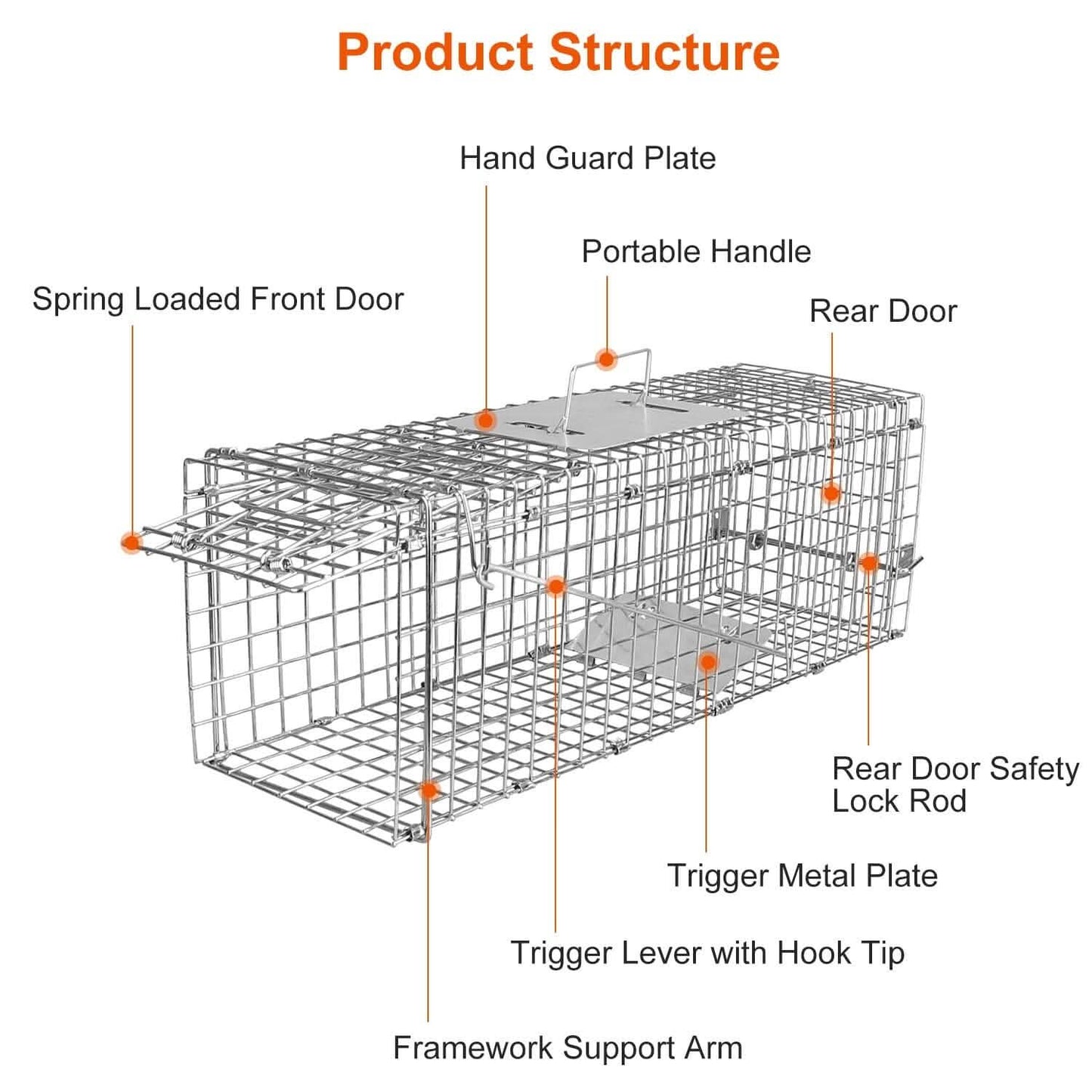 Humane Live Animal Rodent Cage Collapsible Galvanized Wire DailySale