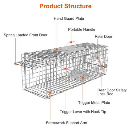 Humane Live Animal Rodent Cage Collapsible Galvanized Wire DailySale