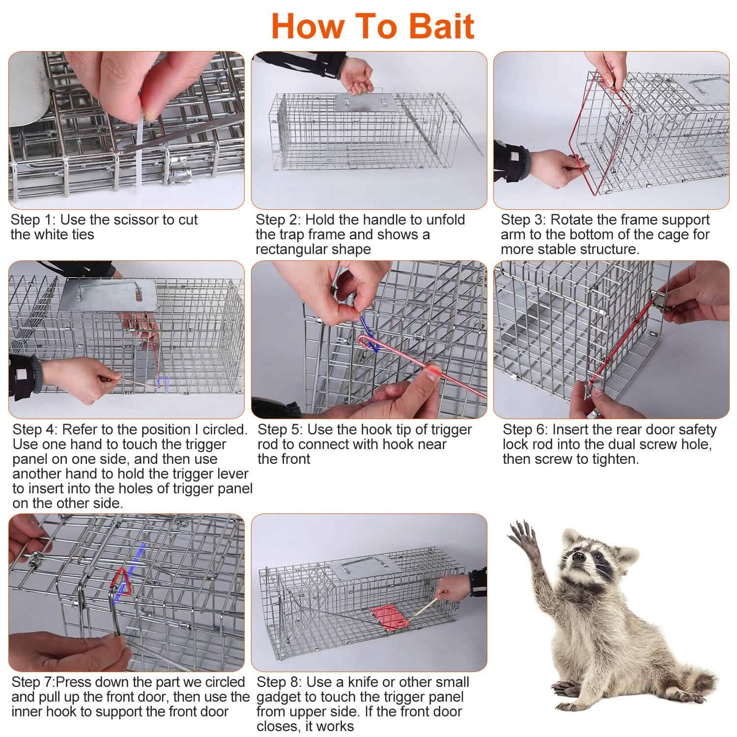 Humane Live Animal Rodent Cage Collapsible Galvanized Wire DailySale
