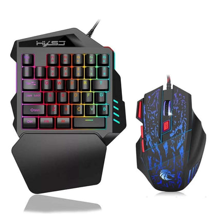 HXSJ J50 One-Handed Gaming Keyboard Mouse Combo DailySale