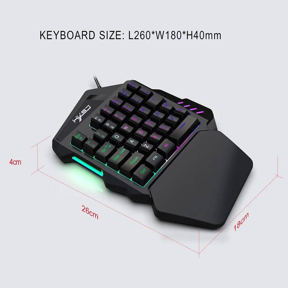 HXSJ J50 One-Handed Gaming Keyboard Mouse Combo DailySale