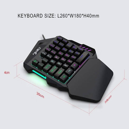 HXSJ J50 One-Handed Gaming Keyboard Mouse Combo DailySale