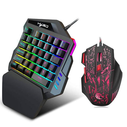 HXSJ J50 One-Handed Gaming Keyboard Mouse Combo DailySale