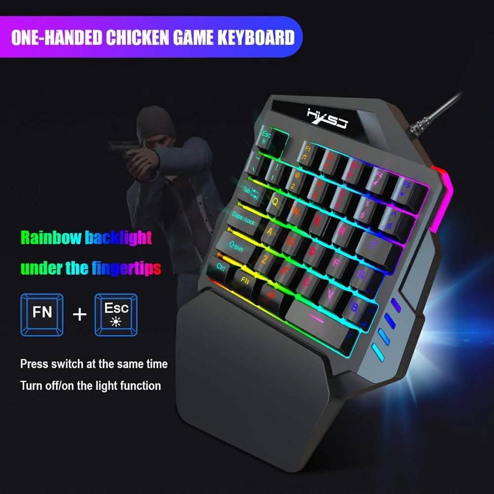 HXSJ J50 One-Handed Gaming Keyboard Mouse Combo DailySale