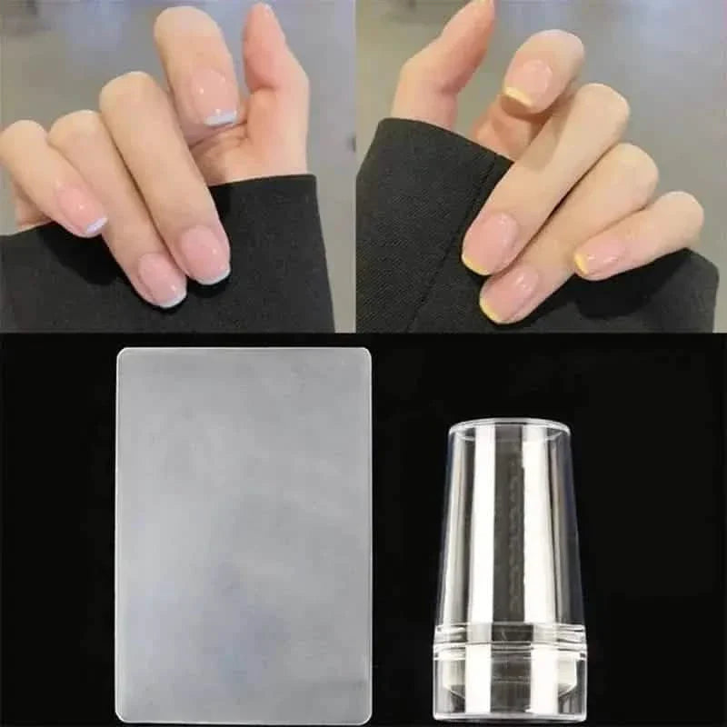 Hypoallergenic Silicone Nail Stamper and Scraper Set for French Manicure Stamping Plate DailySale