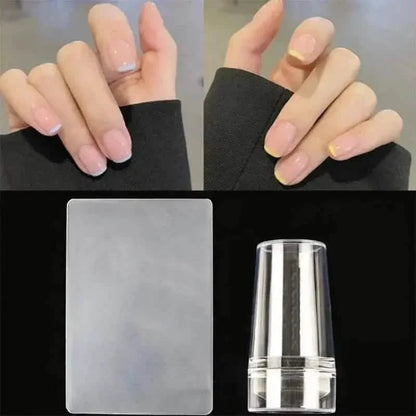 Hypoallergenic Silicone Nail Stamper and Scraper Set for French Manicure Stamping Plate DailySale