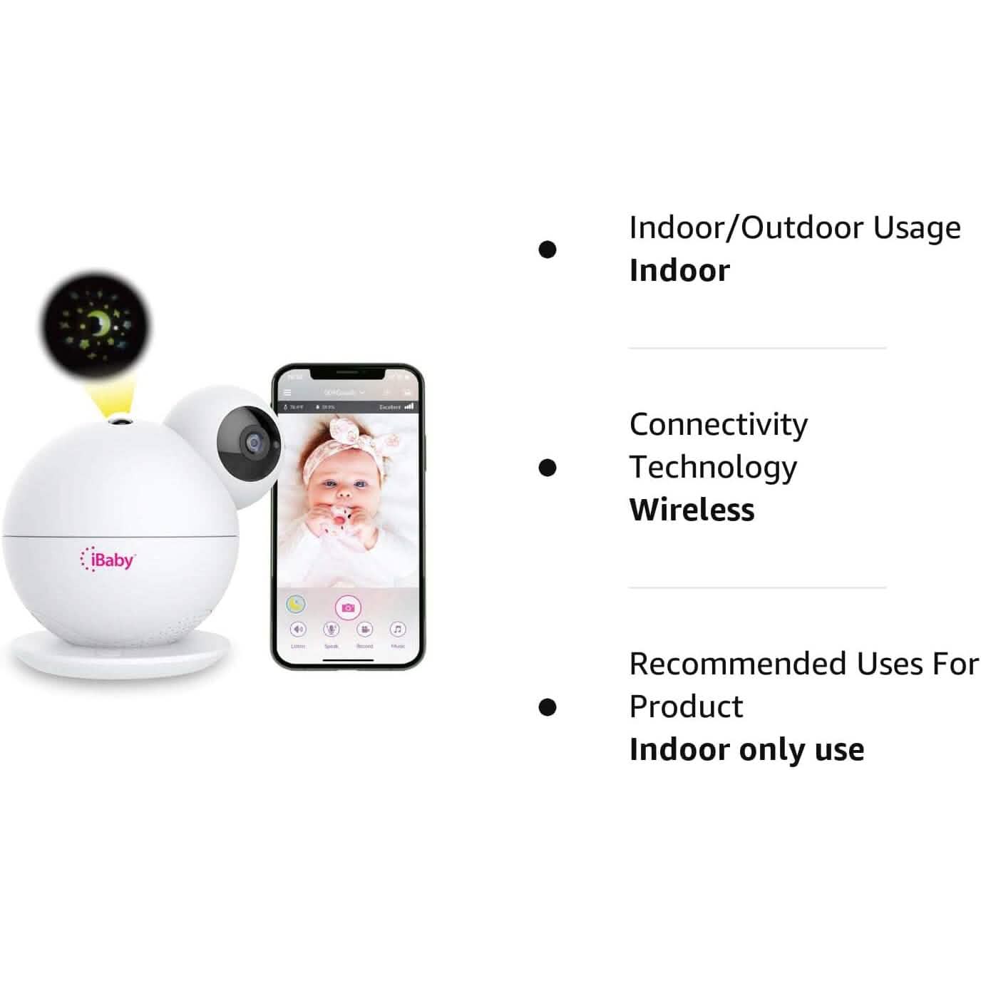 iBaby M8 2K Smart Baby Monitor, 355° Pan 110° Tilt and 2-Way Talk  (Refurbished) DailySale