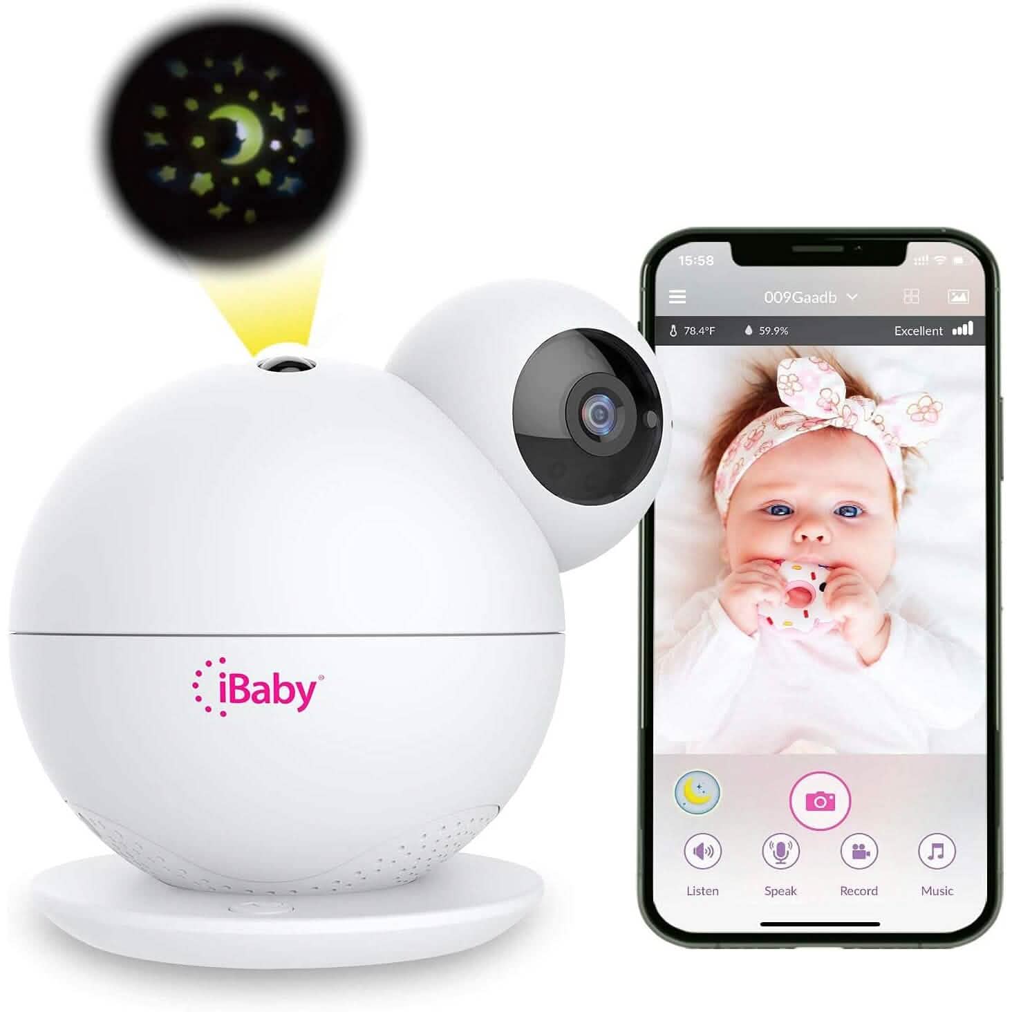 iBaby M8 2K Smart Baby Monitor, 355° Pan 110° Tilt and 2-Way Talk  (Refurbished) DailySale