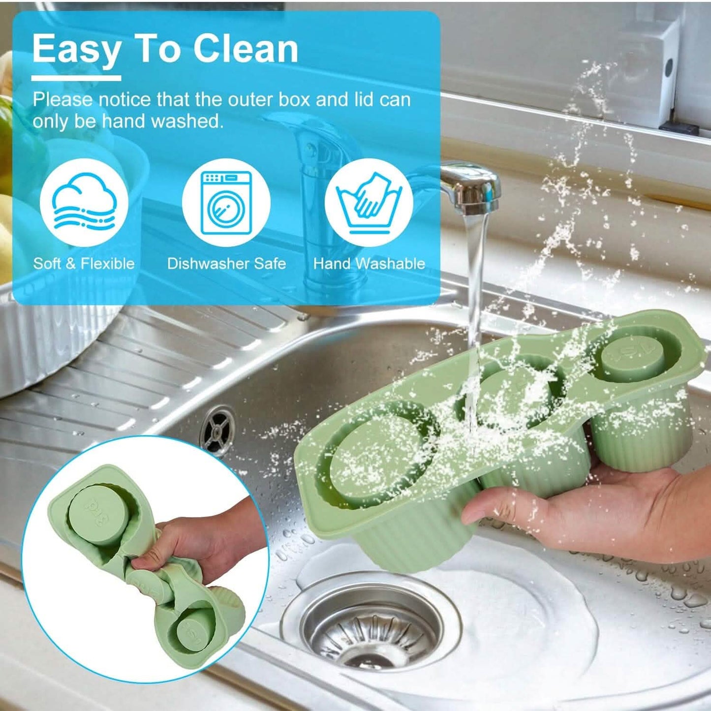 Ice Cube Tray Fit For 20oz/30oz/40oz Stanley Cup Easy Release Silicone Hallow Cylinder DailySale