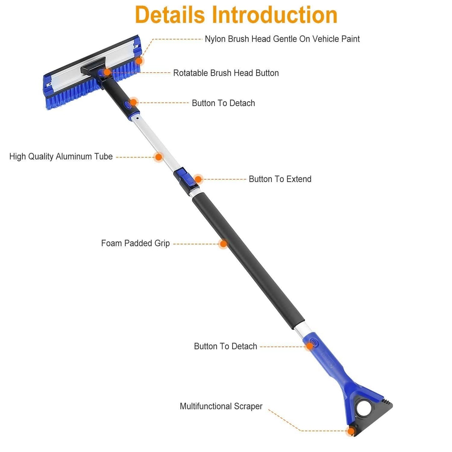 Ice Scraper Extendable Telescoping Snow Remover DailySale