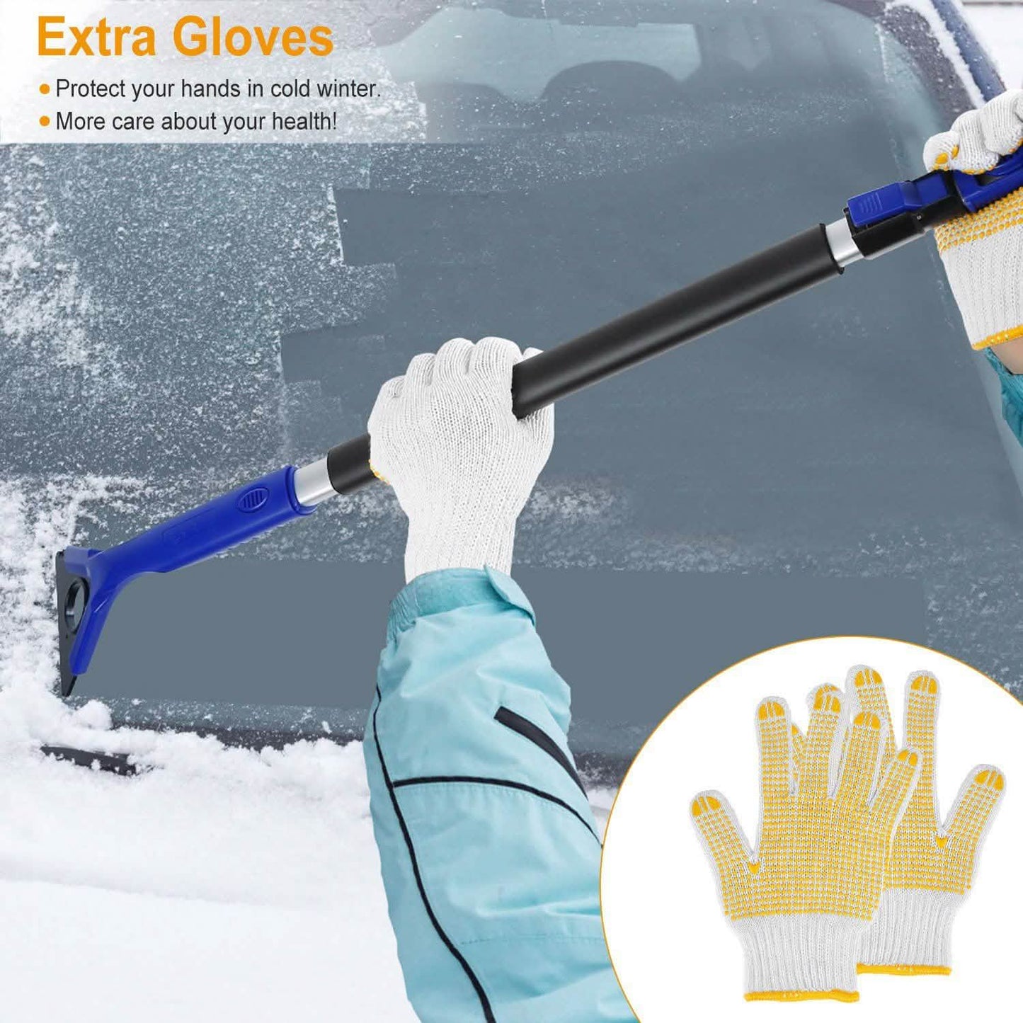 Ice Scraper Extendable Telescoping Snow Remover DailySale