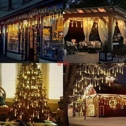 Icicle Snowfall Meteor Shower Outdoor Lights DailySale