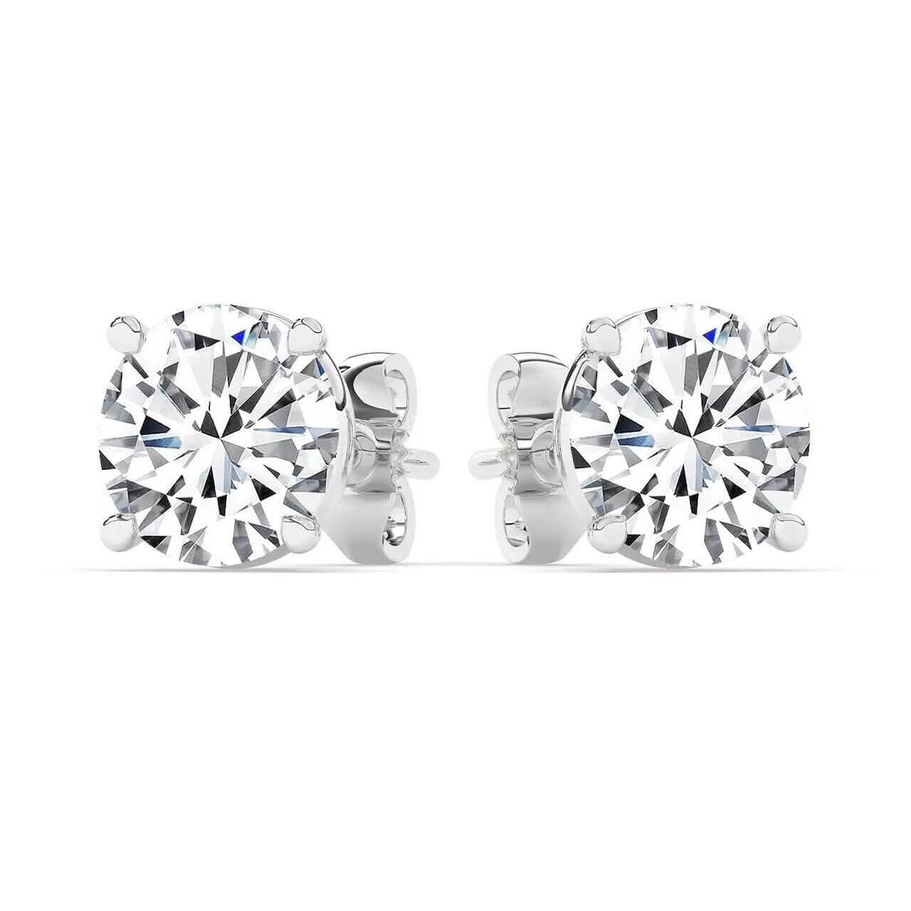 IGI, F/VS1, 4 CT Solitaire Lab-Grown Round Diamond Studs Earring, 950 Platinum DailySale