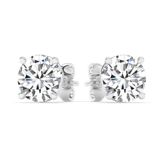 IGI, F/VS1, 4 CT Solitaire Lab-Grown Round Diamond Studs Earring, 950 Platinum DailySale