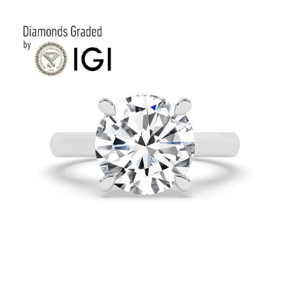 IGI, F/VS1, 5CT Solitaire Lab-Grown Round Diamond Engagement Ring 18K White Gold DailySale