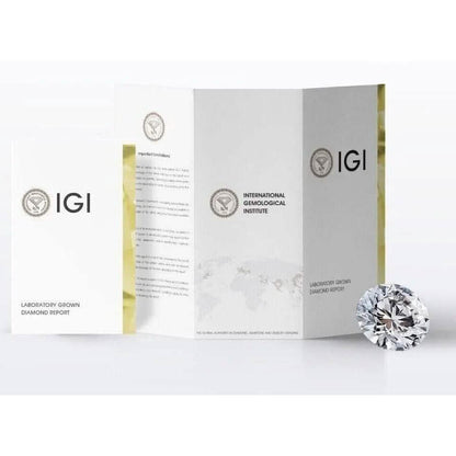 IGI,F/VS1 ,2 CT Solitaire Lab-Grown Round Diamond Studs Earring, 18K Yellow Gold DailySale