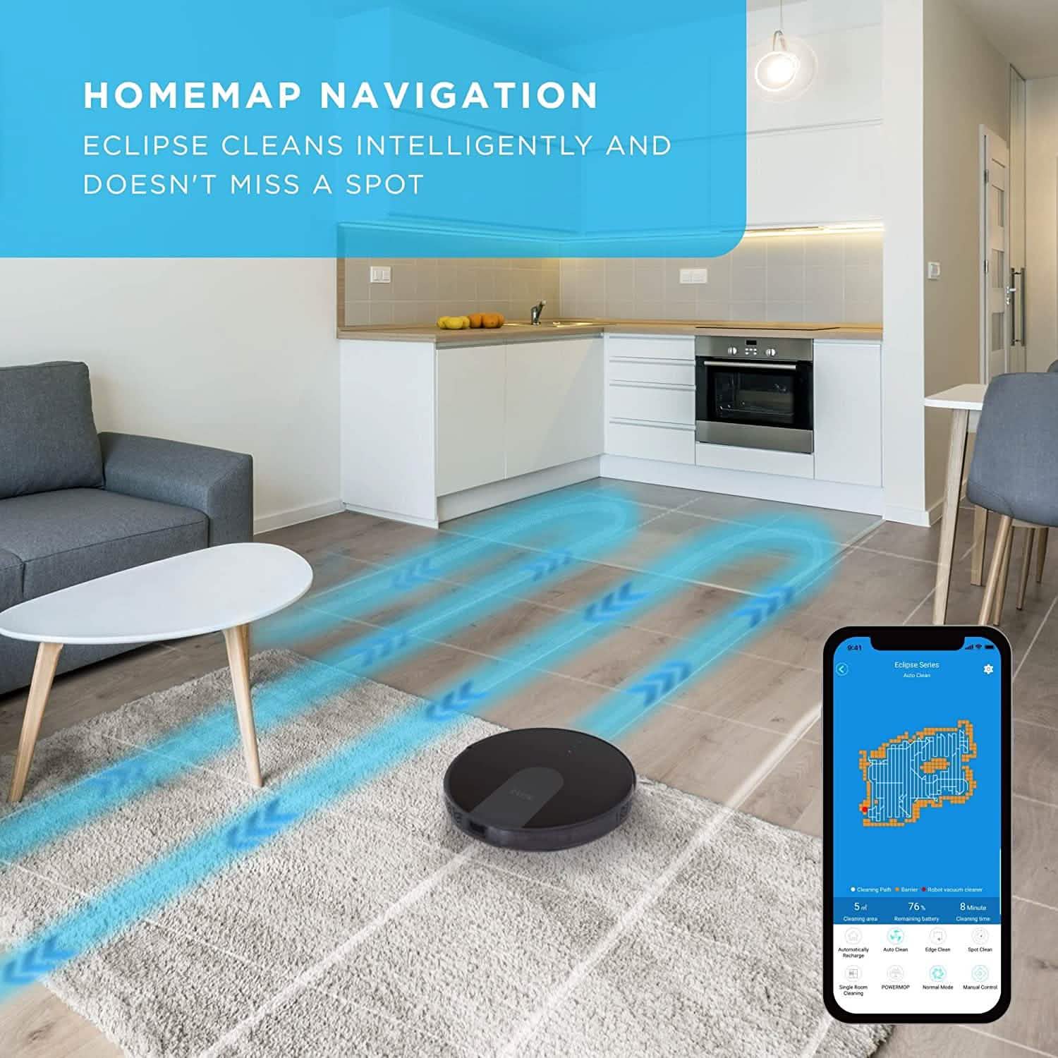 iHome AutoVac Eclipse G 2-in-1 Robot Vacuum and Mop (Refurbished) DailySale