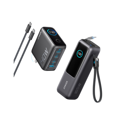 Anker Laptop Power Bank (25K, 165W, Built-In and Retractable Cables) Anker
