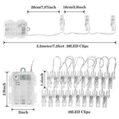 IMAGE 7ft 20 Photo Clips LED String Lights DailySale
