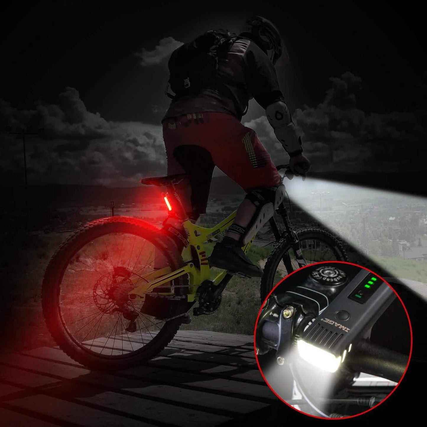 IMAGE Bike Bicycle Light Set with LED Headlights and Rear Lights DailySale