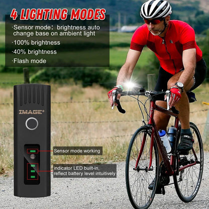 IMAGE Bike Bicycle Light Set with LED Headlights and Rear Lights DailySale