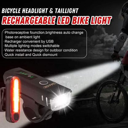 IMAGE Bike Bicycle Light Set with LED Headlights and Rear Lights DailySale