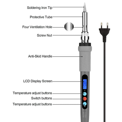Image Digital-Controlled Thermostatic Soldering Iron with LCD Screen Display DailySale