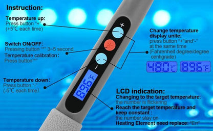 Image Digital-Controlled Thermostatic Soldering Iron with LCD Screen Display DailySale