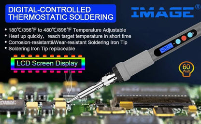 Image Digital-Controlled Thermostatic Soldering Iron with LCD Screen Display DailySale