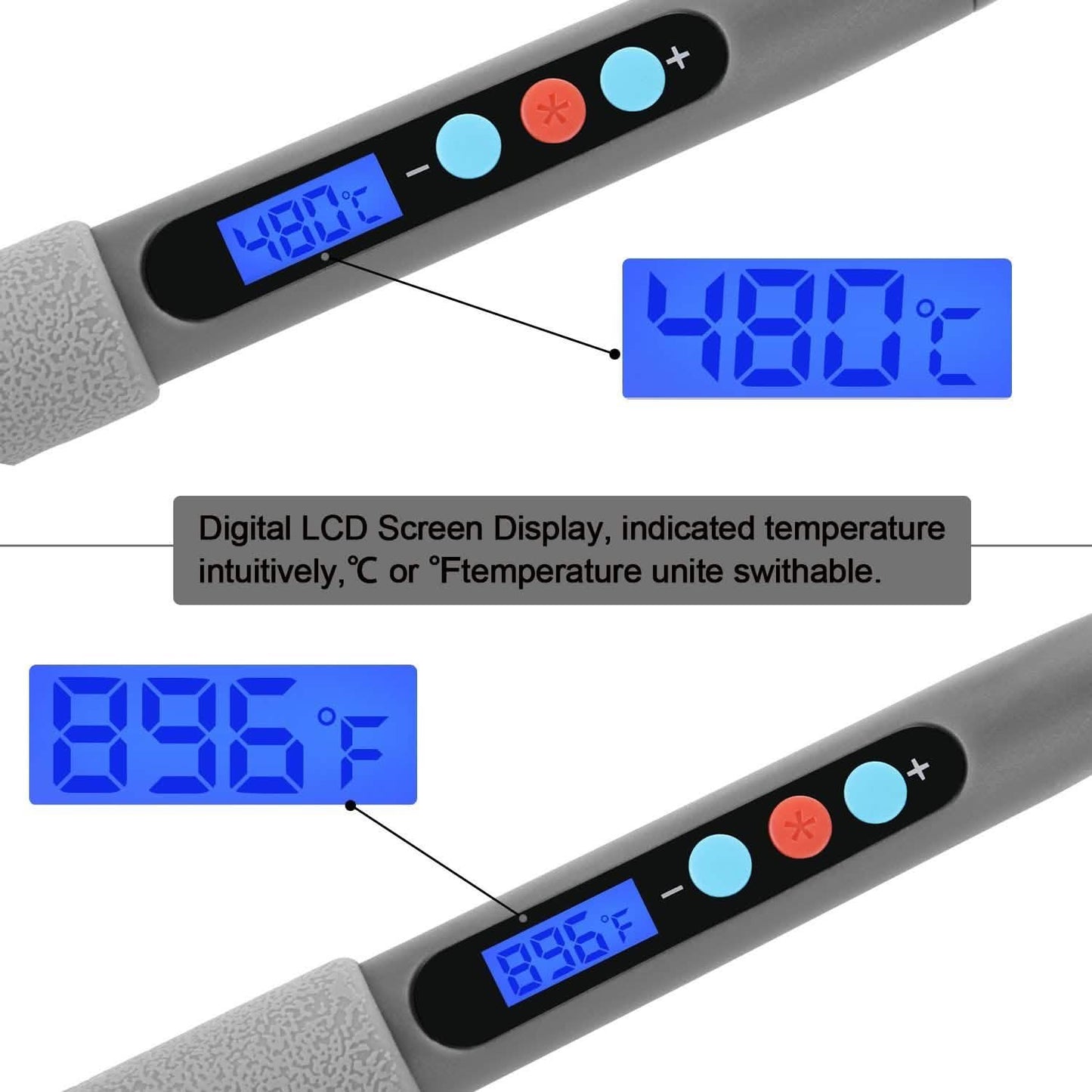 Image Digital-Controlled Thermostatic Soldering Iron with LCD Screen Display DailySale