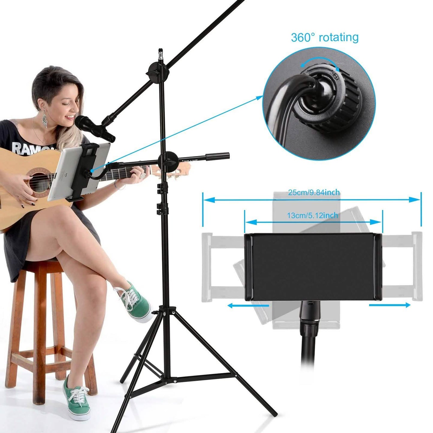 IMAGE Microphone Stand with Mic Clip Holder DailySale