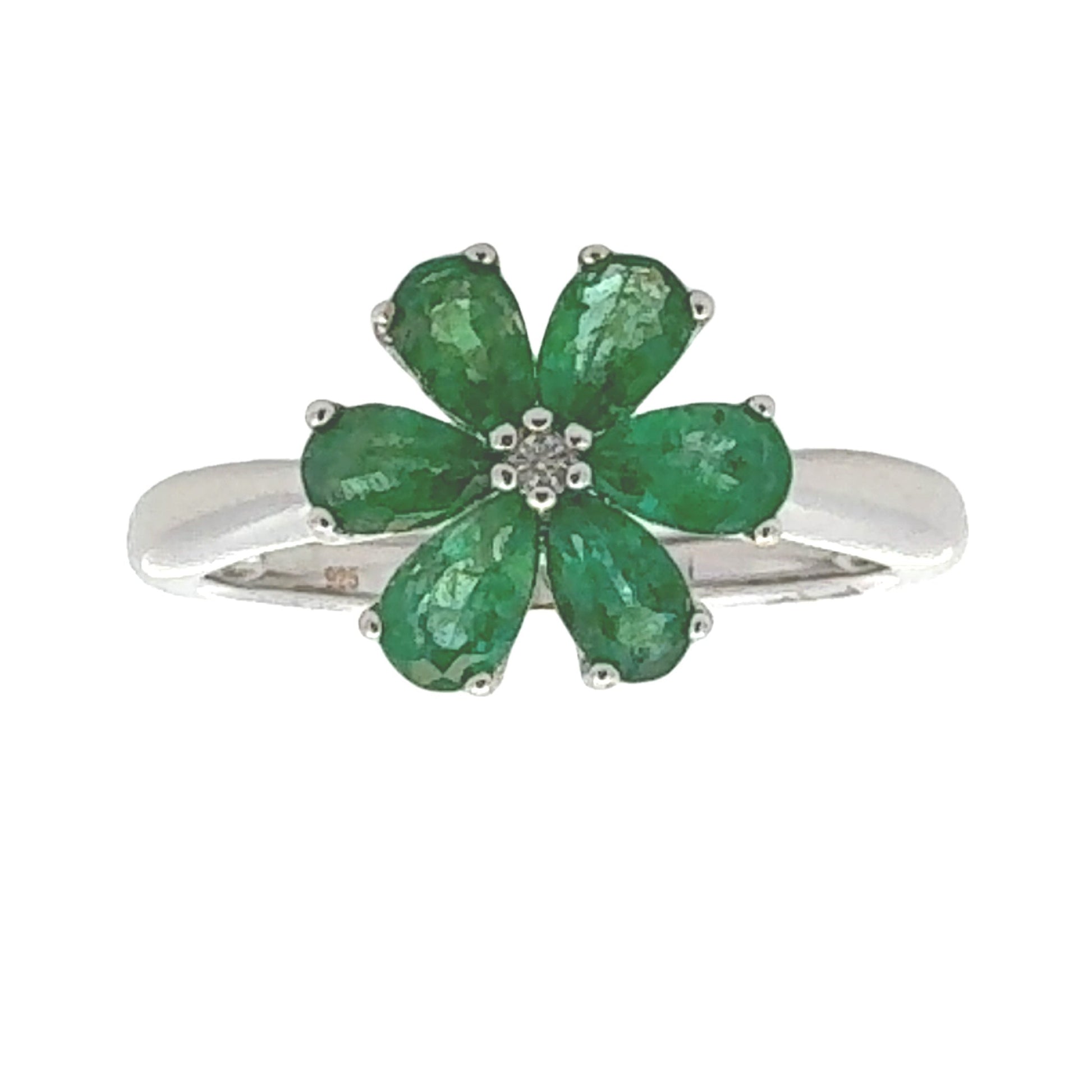 Natural 1.14ct Emerald Zircon Ring Sterling Silver Bids.com
