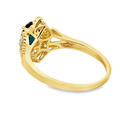 Natural 1.13ct Sapphire Diamond Ring 14KT Yellow Gold Bids.com