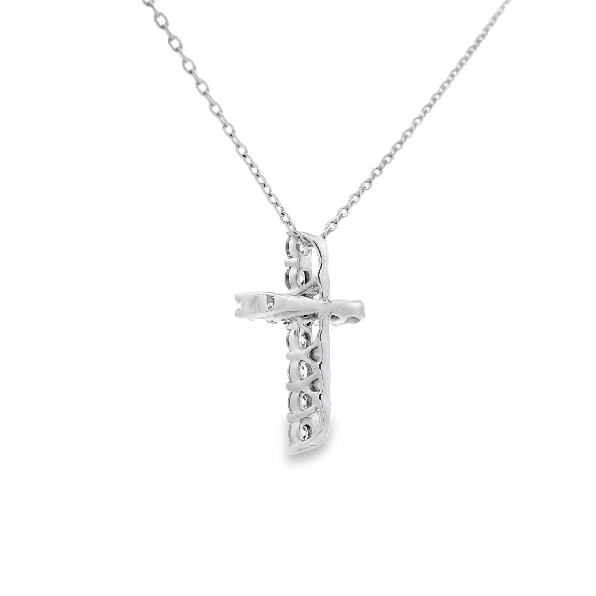 .35ct Diamond Cross Religious Pendant 14KT White Gold Bids.com