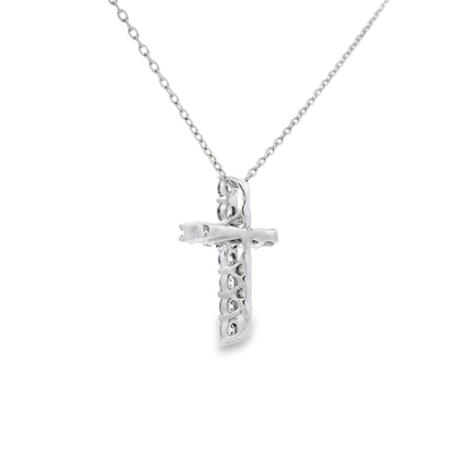 .35ct Diamond Cross Religious Pendant 14KT White Gold Bids.com