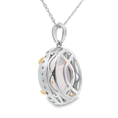 2.39ct Opal Diamond Fashion Pendants 10KT White Gold Bids.com