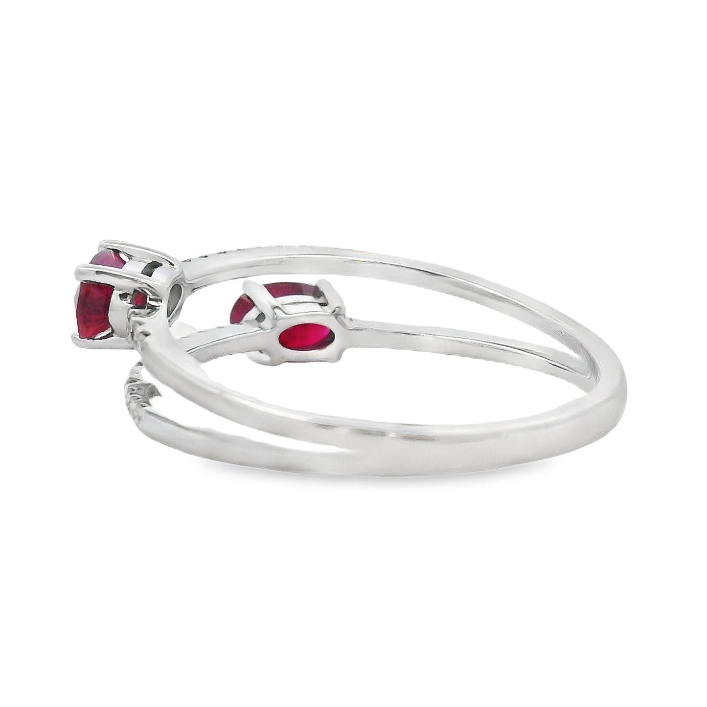 Genuine .73ct Ruby Diamond Ring 14KT White Gold Bids.com