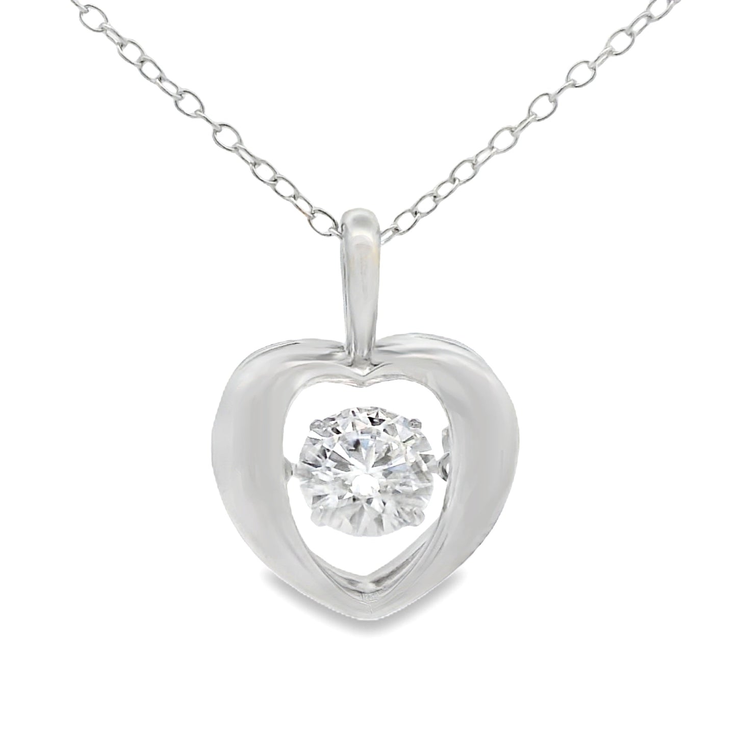 1.00ct Moissanite Heart Love Pendant Sterling Silver Bids.com