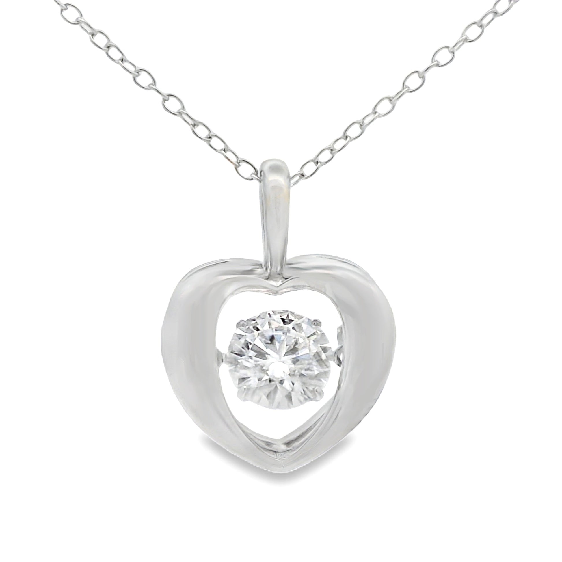 1.00ct Moissanite Heart Love Pendant Sterling Silver Bids.com