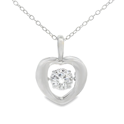 1.00ct Moissanite Heart Love Pendant Sterling Silver Bids.com