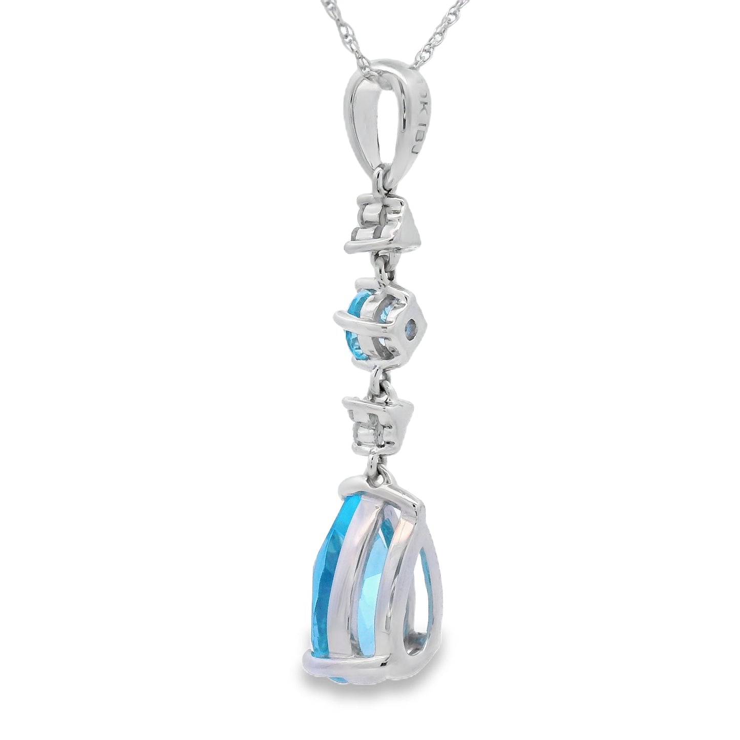 Blue Topaz Diamond Fashion Pendants 10KT White Gold Bids.com
